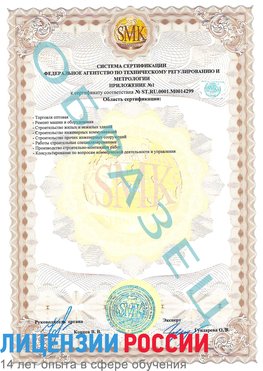 Образец сертификата соответствия (приложение) Красноярск Сертификат ISO 14001